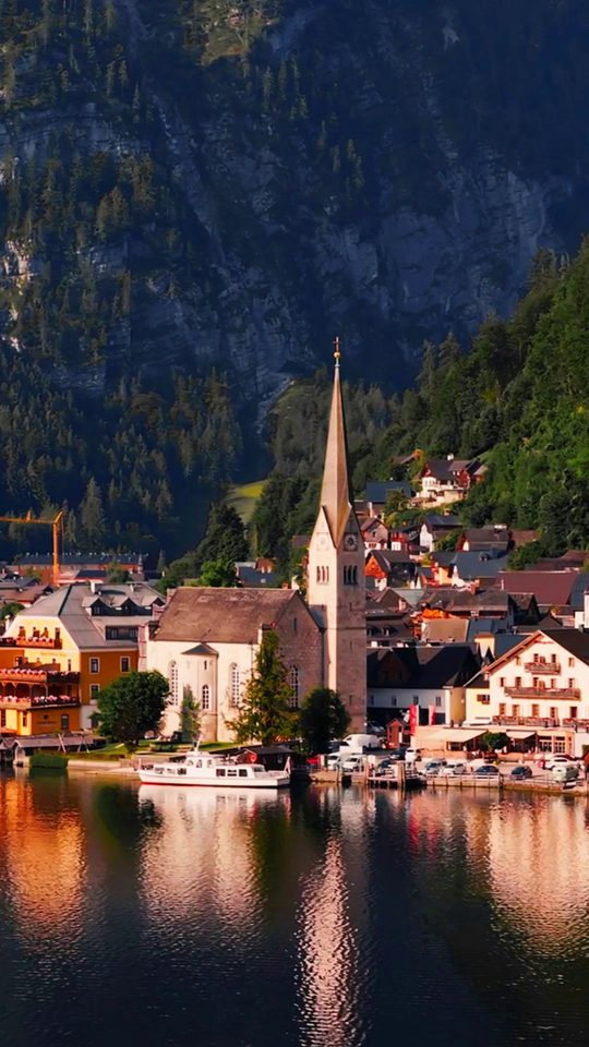 Hallstatt village on an alpine lake